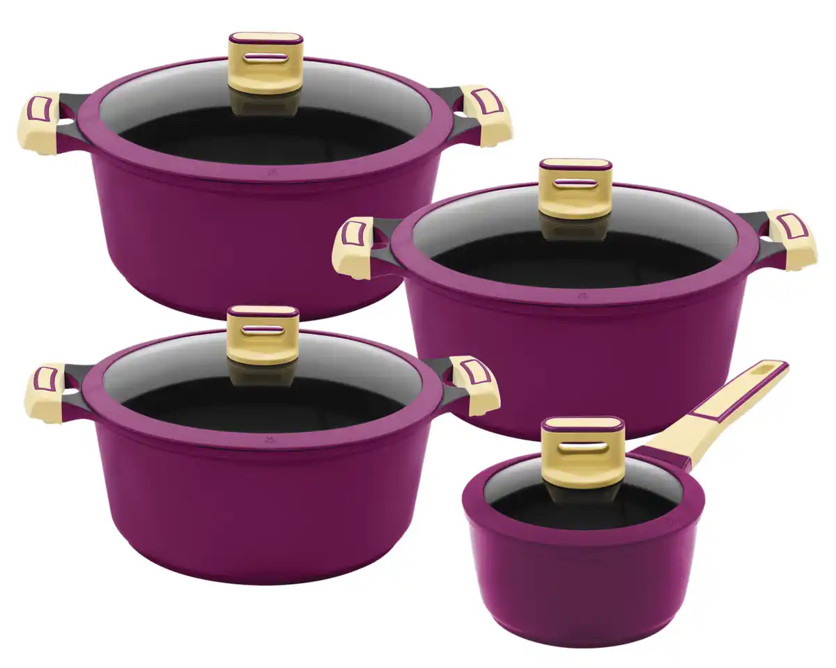 Bild 1 von 8tlg. Kochtopfset GOURMET AUBERGINE