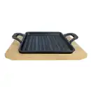 Bild 1 von Gusseisen-Pfanne mit 2 Griffen und Untersetzer - Schwarz