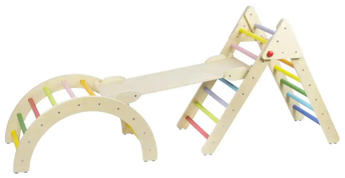 Bild 1 von 3-in-1 zusammenklappbares Regenbogen-Kletterset