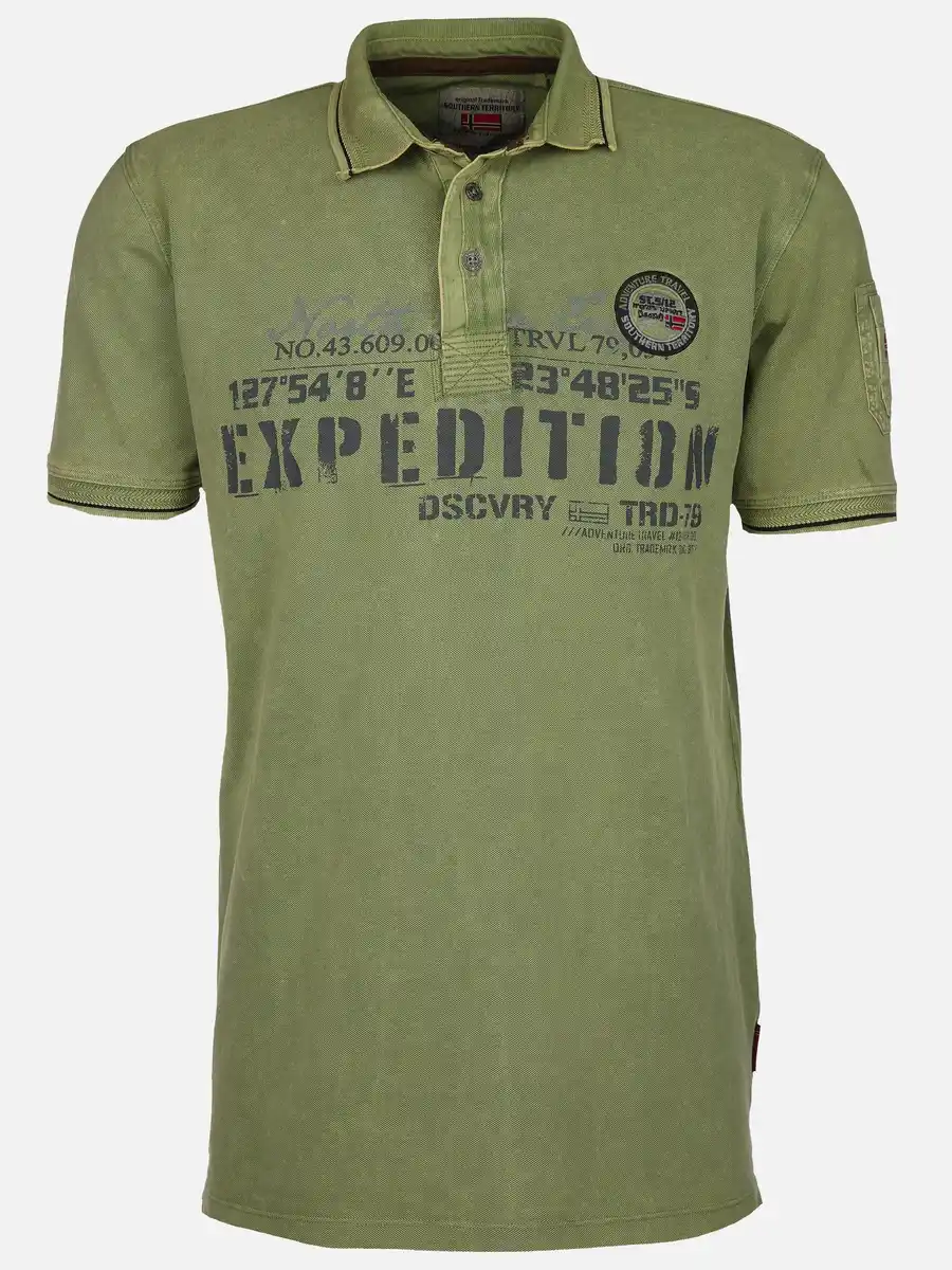 Bild 1 von Herren Poloshirt im Used Look Oliv
