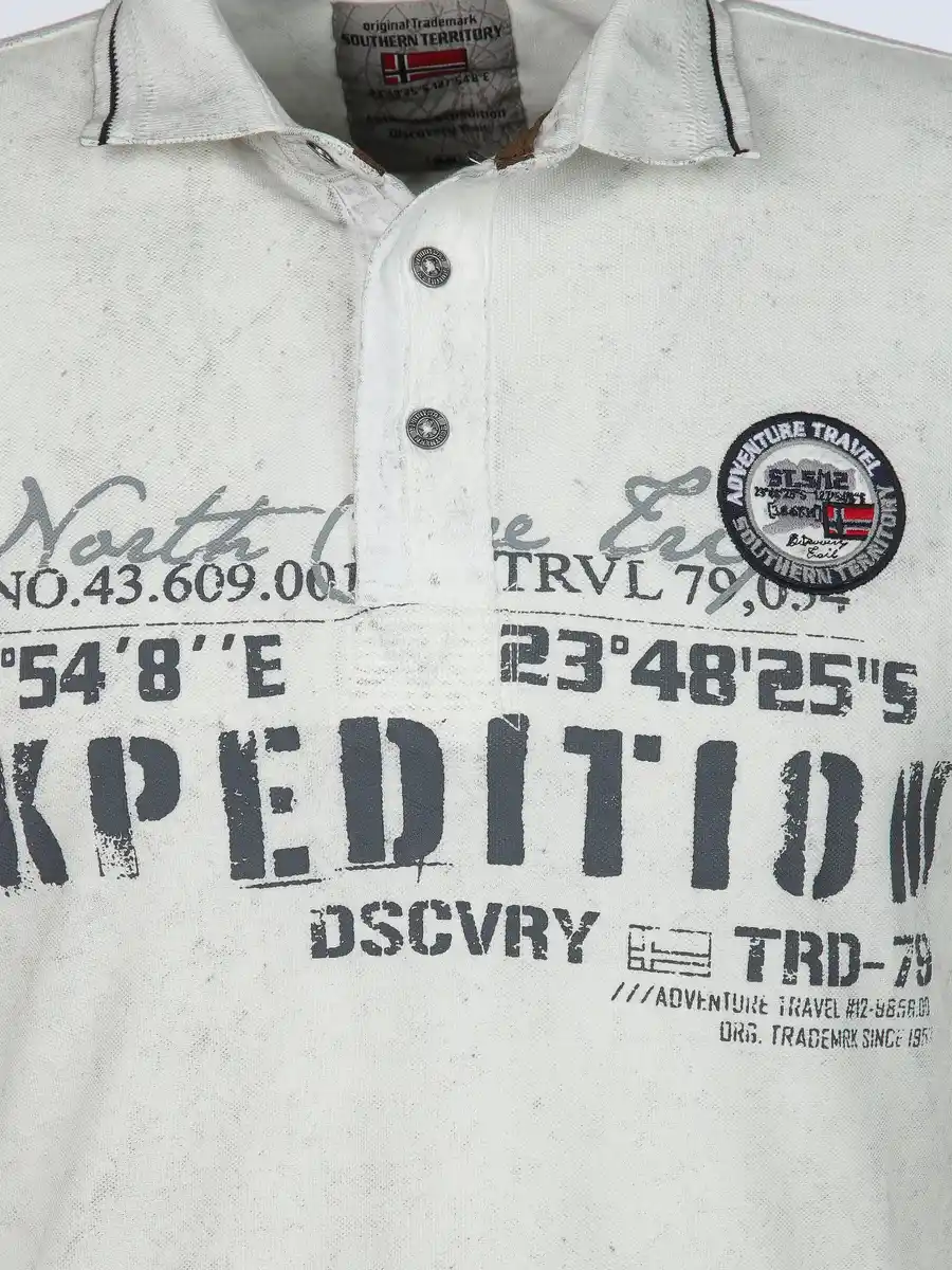 Bild 3 von Herren Poloshirt im Used Look Weiß