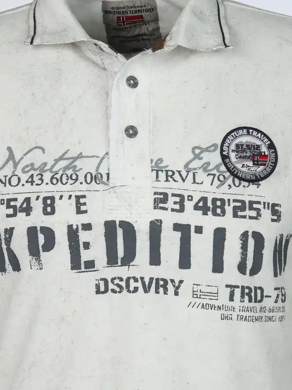 Bild 3 von Herren Poloshirt im Used Look Weiß