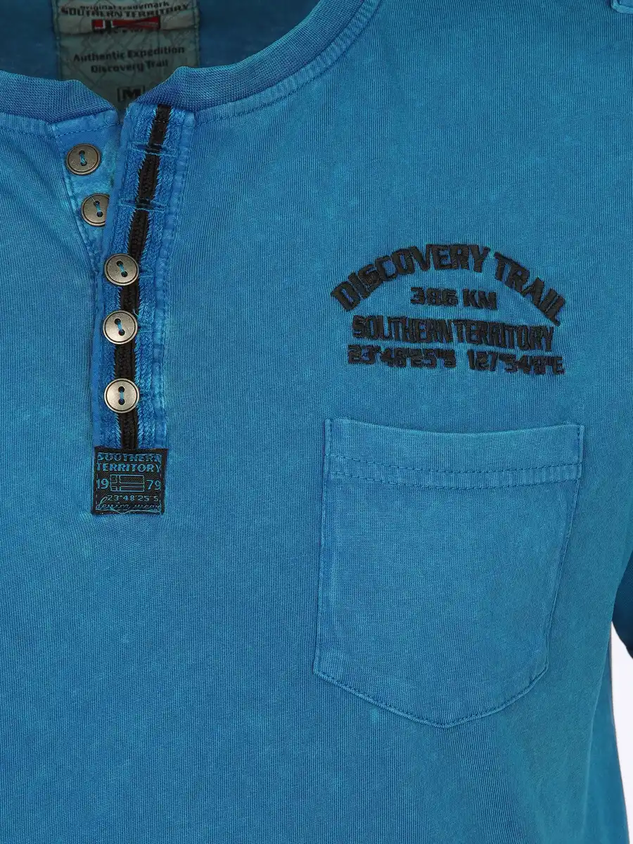 Bild 3 von Herren Henleyshirt im Used Look Blau