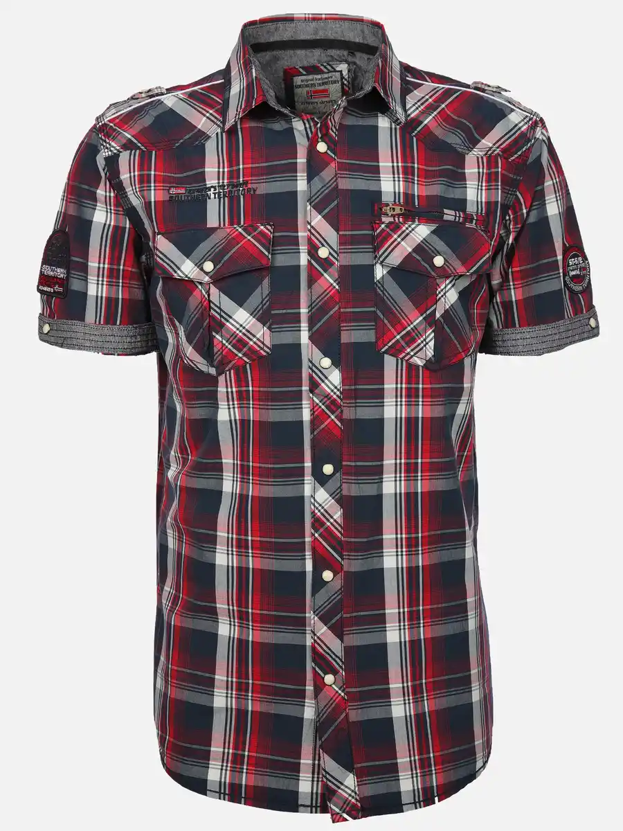 Bild 1 von Herren Freizeithemd mit kurzem Arm Rot