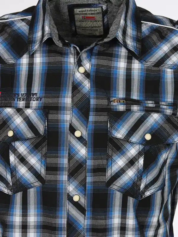 Bild 3 von Herren Freizeithemd mit kurzem Arm Blau