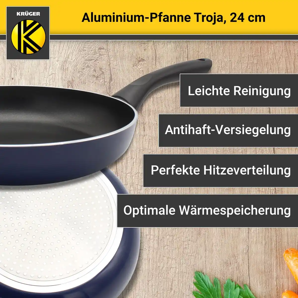 Bild 2 von Aluminium Pfanne Troja, 24 cm