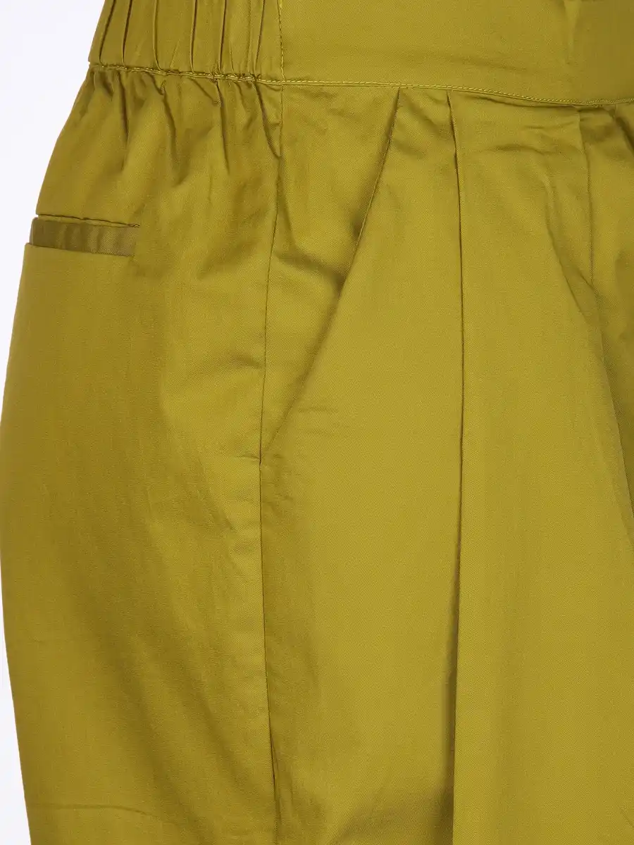 Bild 4 von Damen Culotte Hose mit Bundfalten Grün