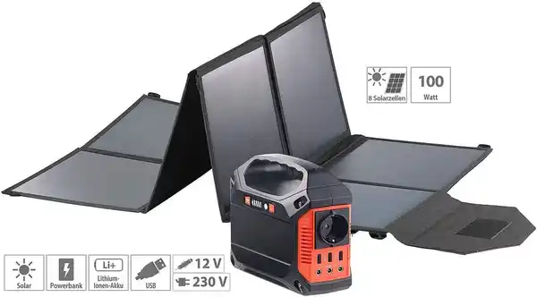 Bild 3 von HSG-420 Solarpanel Powerbank Powerstation & Solar-Generator mit faltbarem 100-W-Solarpanel