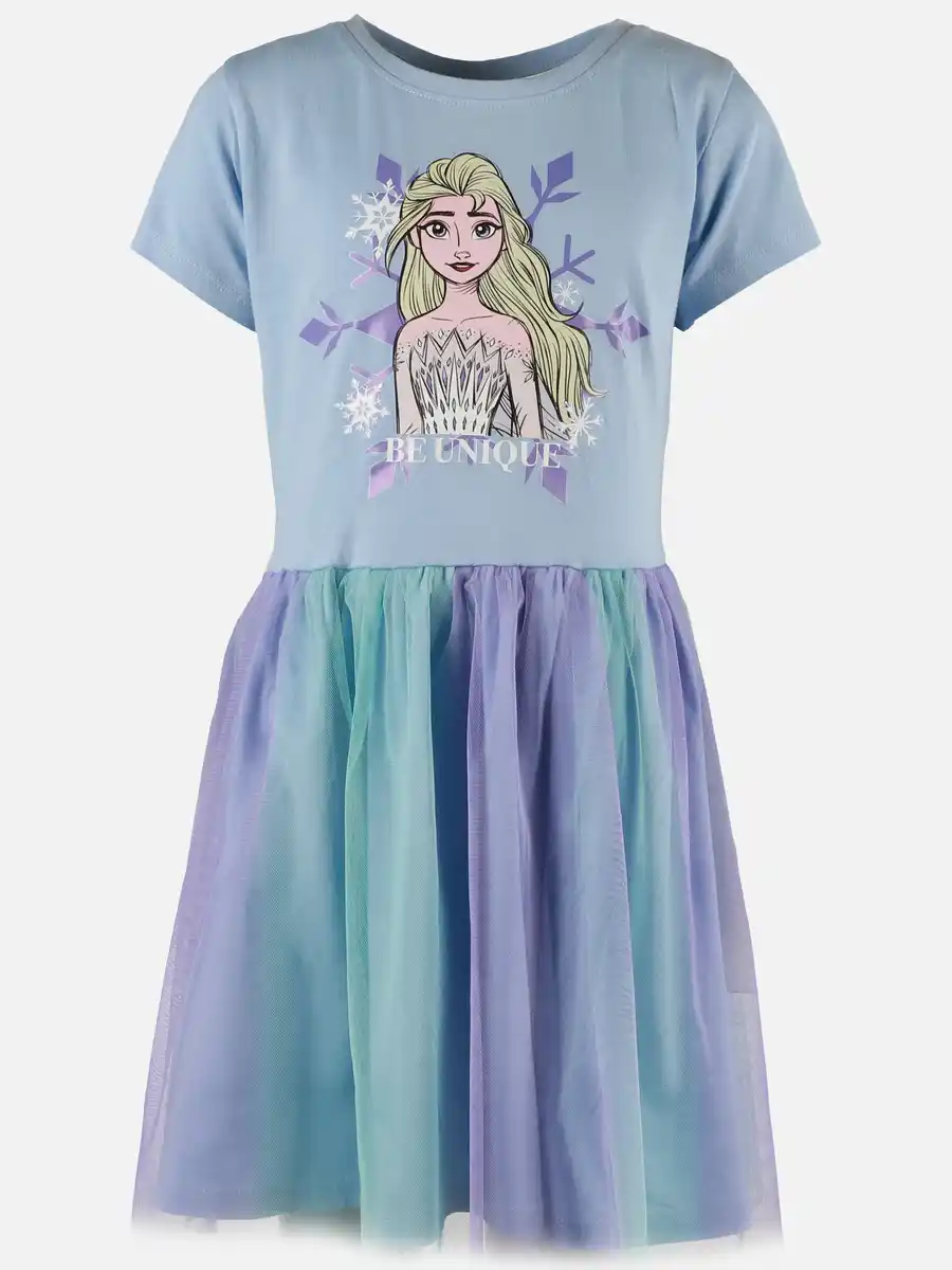 Bild 1 von Mädchen Kleid mit Meshrock und "Frozen" Motiv Blau