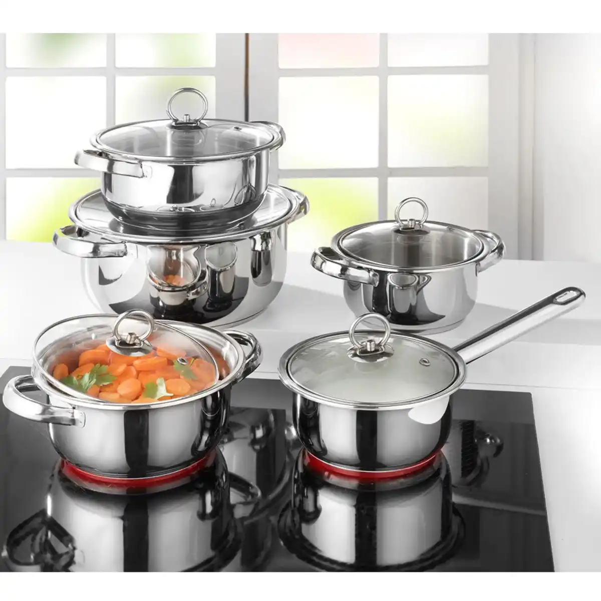 Bild 1 von Kochtopf-Set "New Silver Line Glass", 5 tlg.