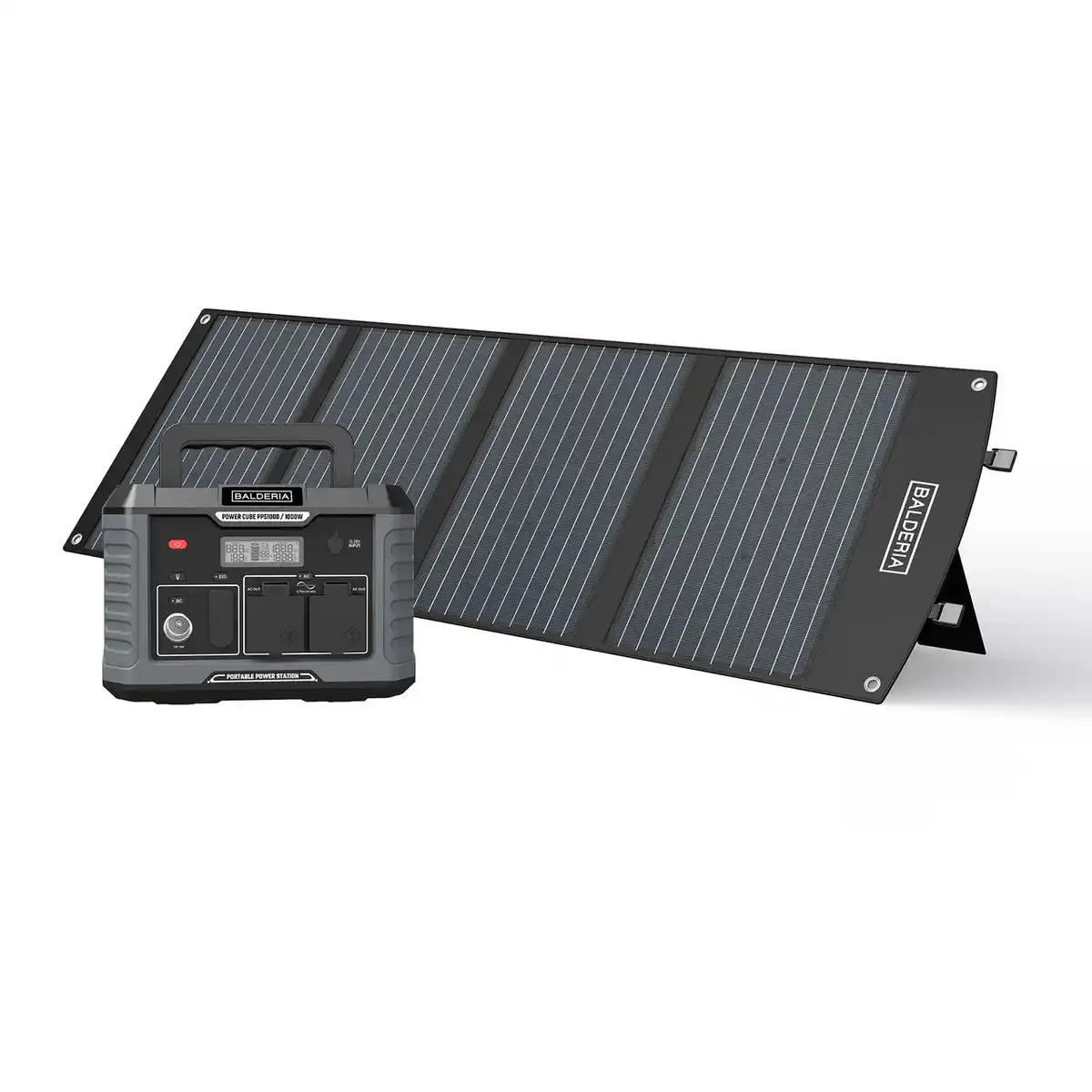 Bild 1 von Power Set PS1000-120: Solar-Generator, Kraftwerk, Tragbare Powerstation 933Wh mit Solarpanel 120W