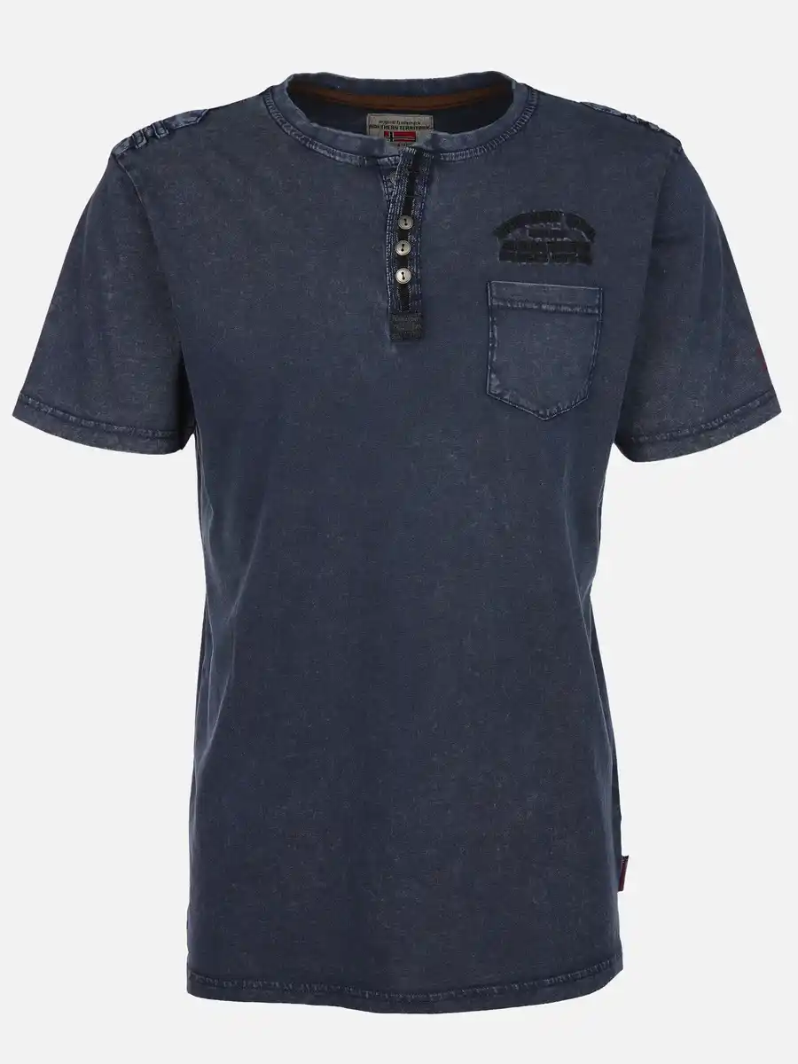 Bild 1 von Herren Henleyshirt im Used Look Blau