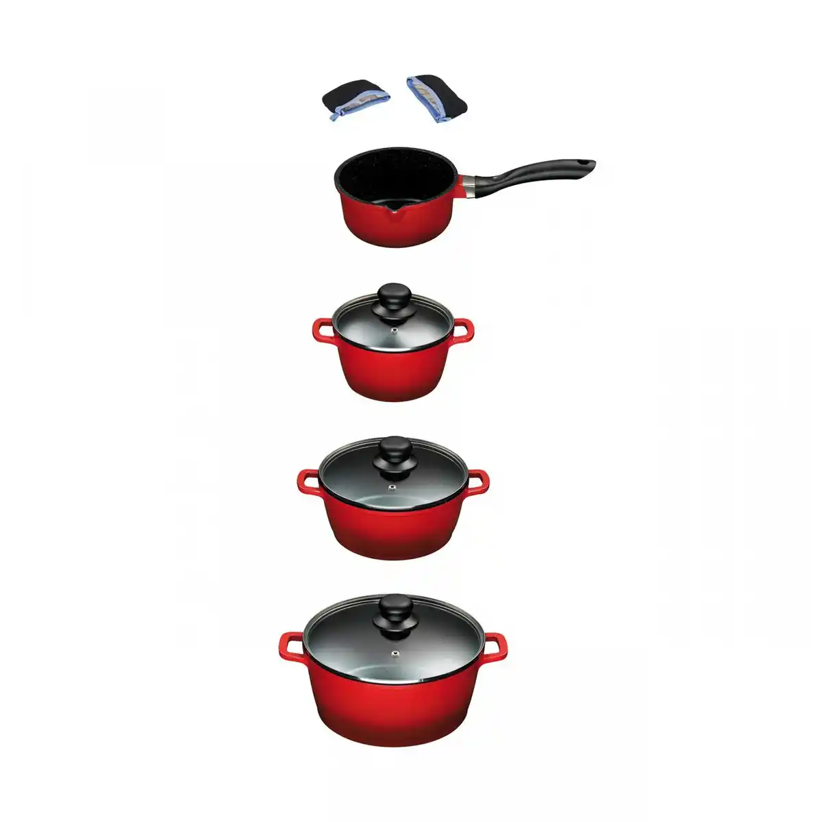 Bild 3 von Kochtopfset Aluguss Induktion Rot