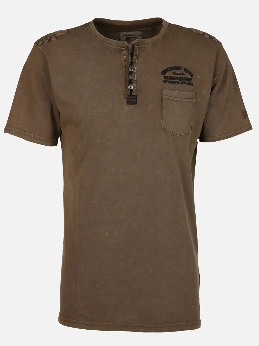 Bild 1 von Herren Henleyshirt im Used Look Braun