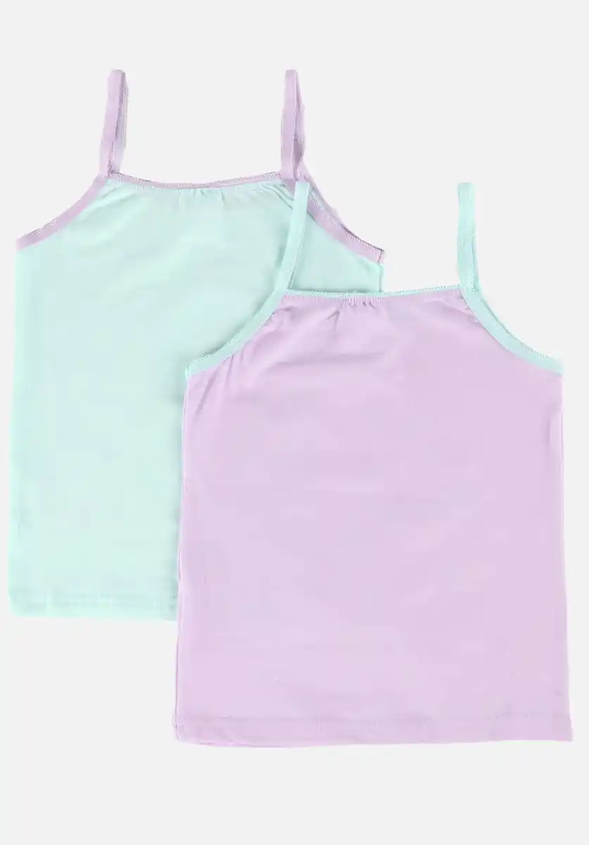 Bild 1 von Mädchen Unterhemd mit Spaghettiträgern im 2er Pack Grün