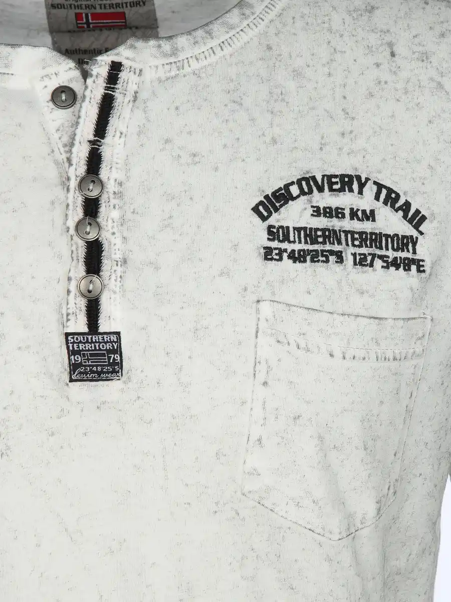 Bild 3 von Herren Henleyshirt im Used Look Weiß