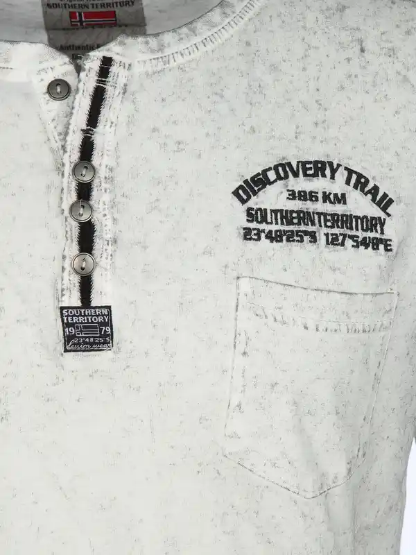 Bild 3 von Herren Henleyshirt im Used Look Weiß