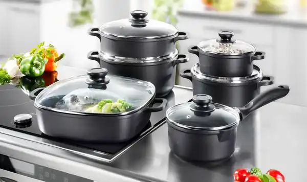 Bild 2 von Kochtopfset Teflon schwarz