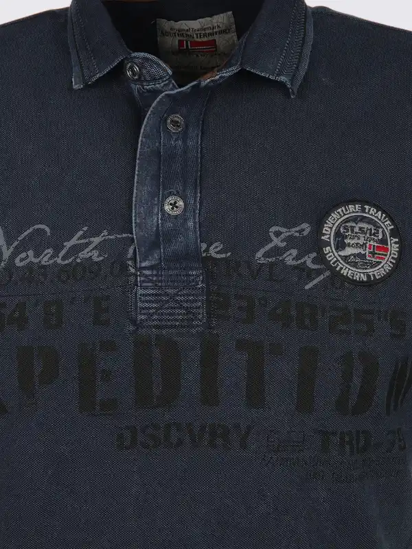 Bild 3 von Herren Poloshirt im Used Look Blau