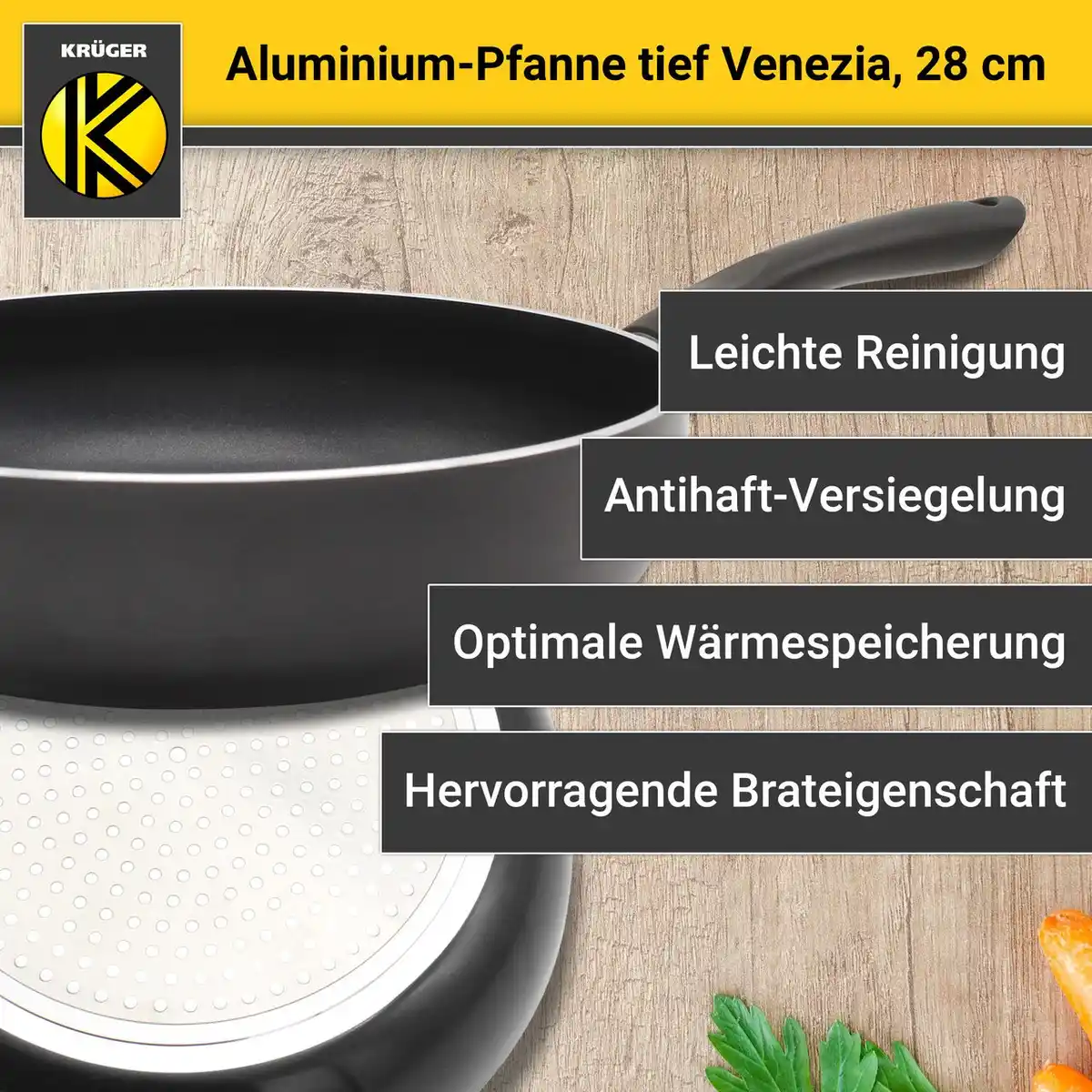 Bild 2 von Aluminium Pfanne Venezia tief, 28 cm