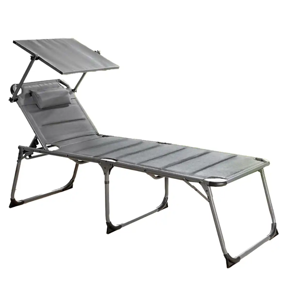 Bild 1 von XL-Komfort-Sonnenliege inkl. Kissen gepolstert aus Aluminium, ca. 193 x 67 x 32 cm - Anthrazit