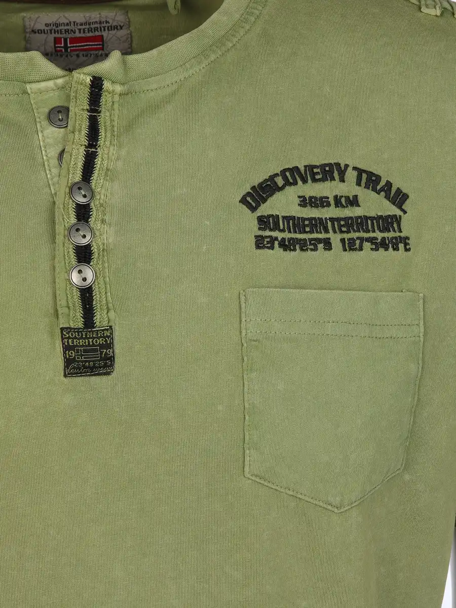 Bild 3 von Herren Henleyshirt im Used Look Oliv