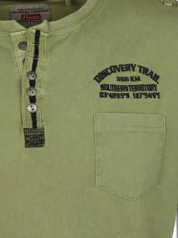 Bild 3 von Herren Henleyshirt im Used Look Oliv