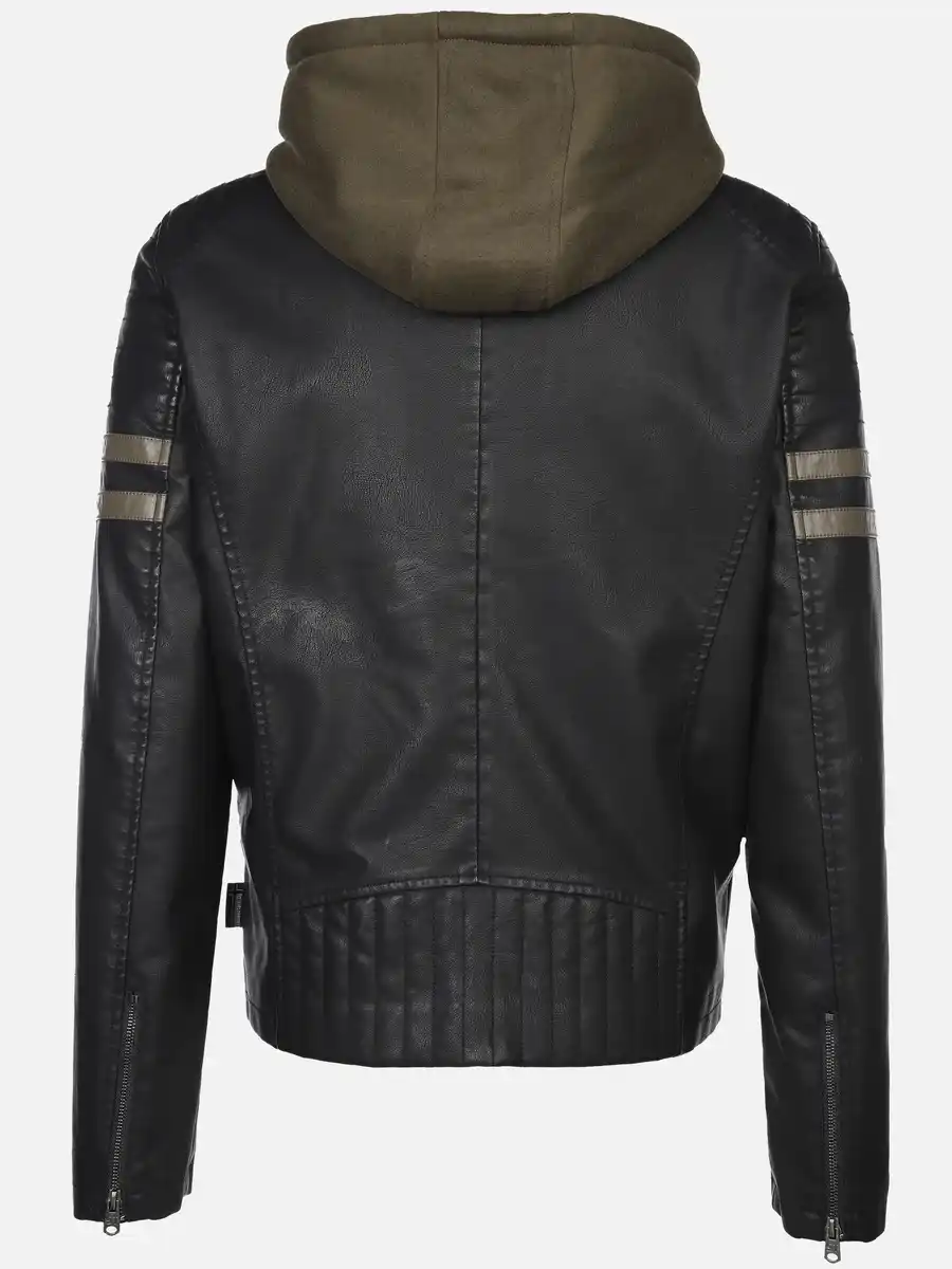 Bild 2 von Herren Bikerjacke 2in1 mit Kapuze Schwarz
