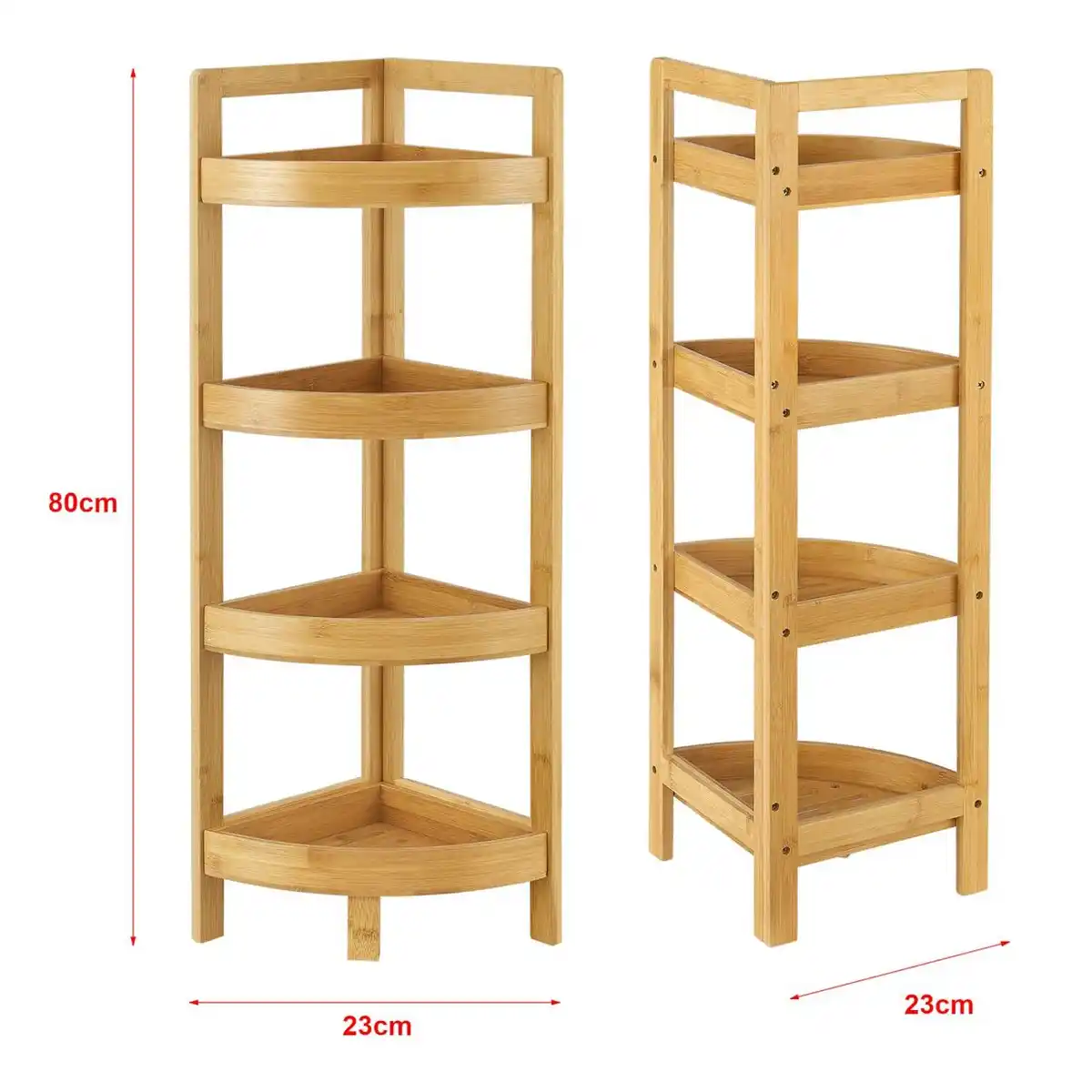 Bild 3 von Bambus Badregal Lestijärvi Eckregal mit 4 Ablagen 80x23x23cm