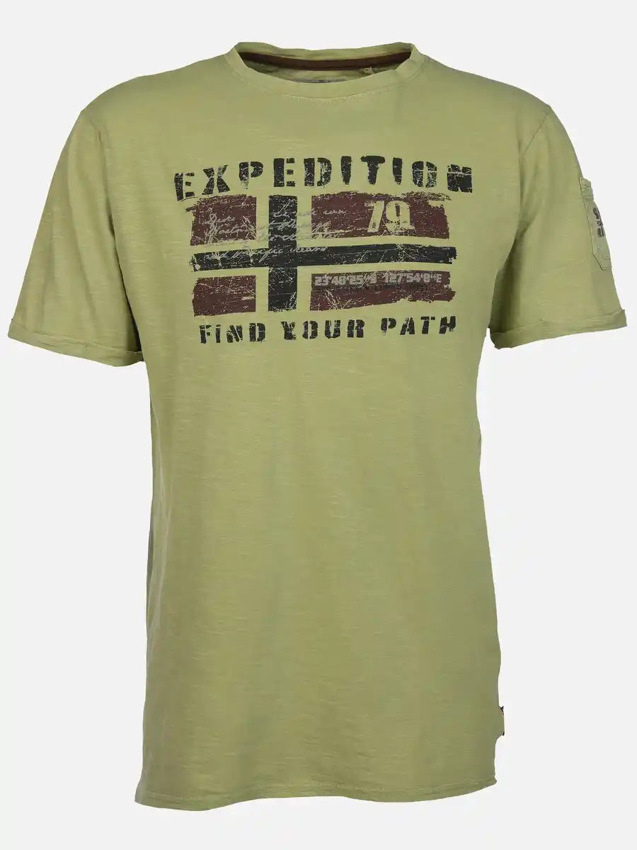 Bild 1 von Herren Shirt mit Frontprint Oliv
