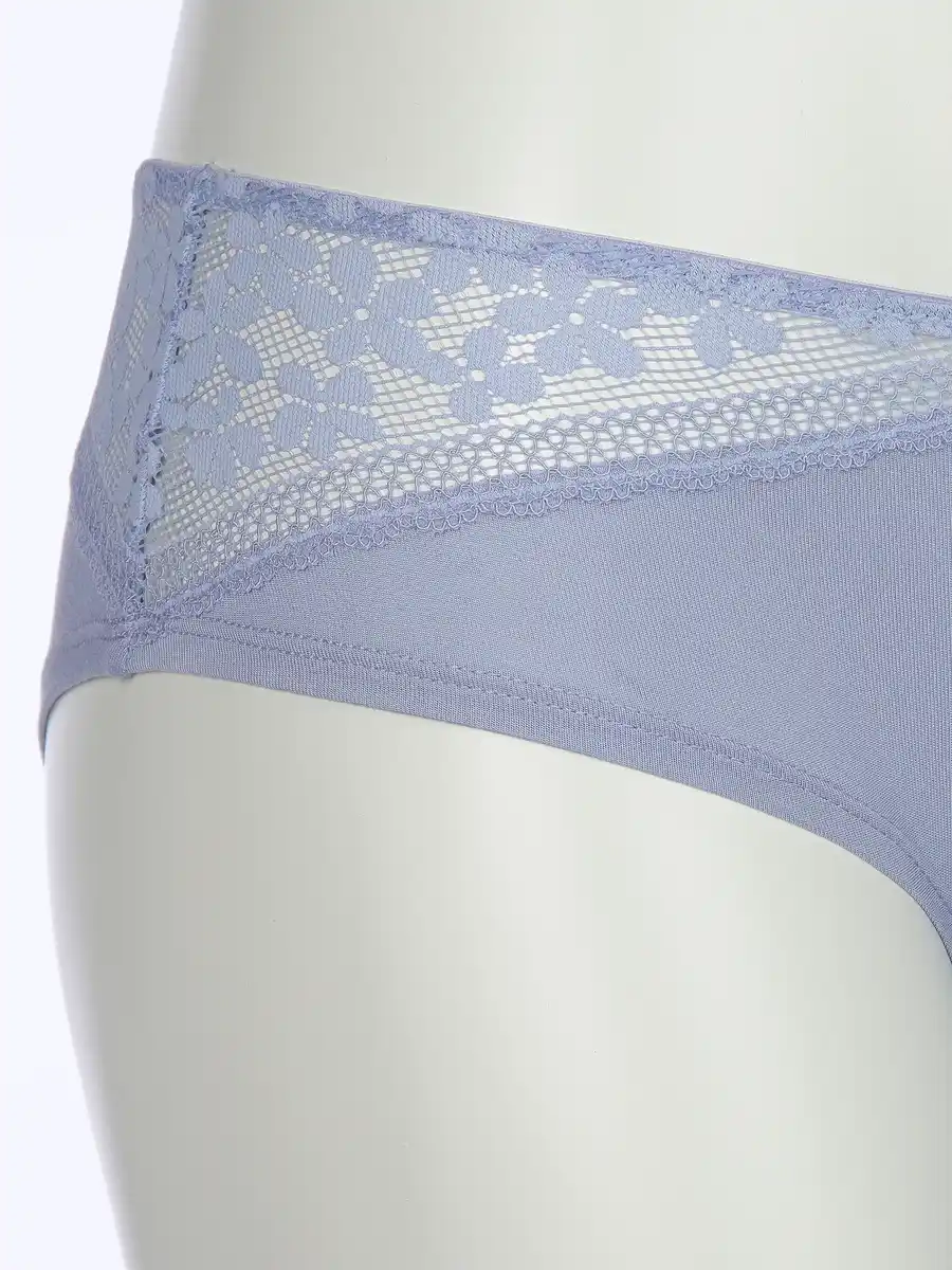 Bild 3 von Damen Slip mit Spitzenbesatz Blau