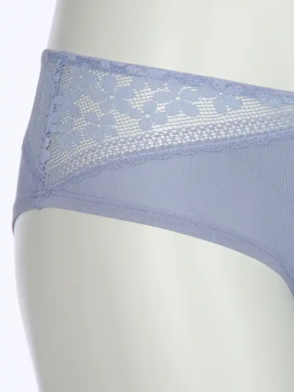 Bild 3 von Damen Slip mit Spitzenbesatz Blau