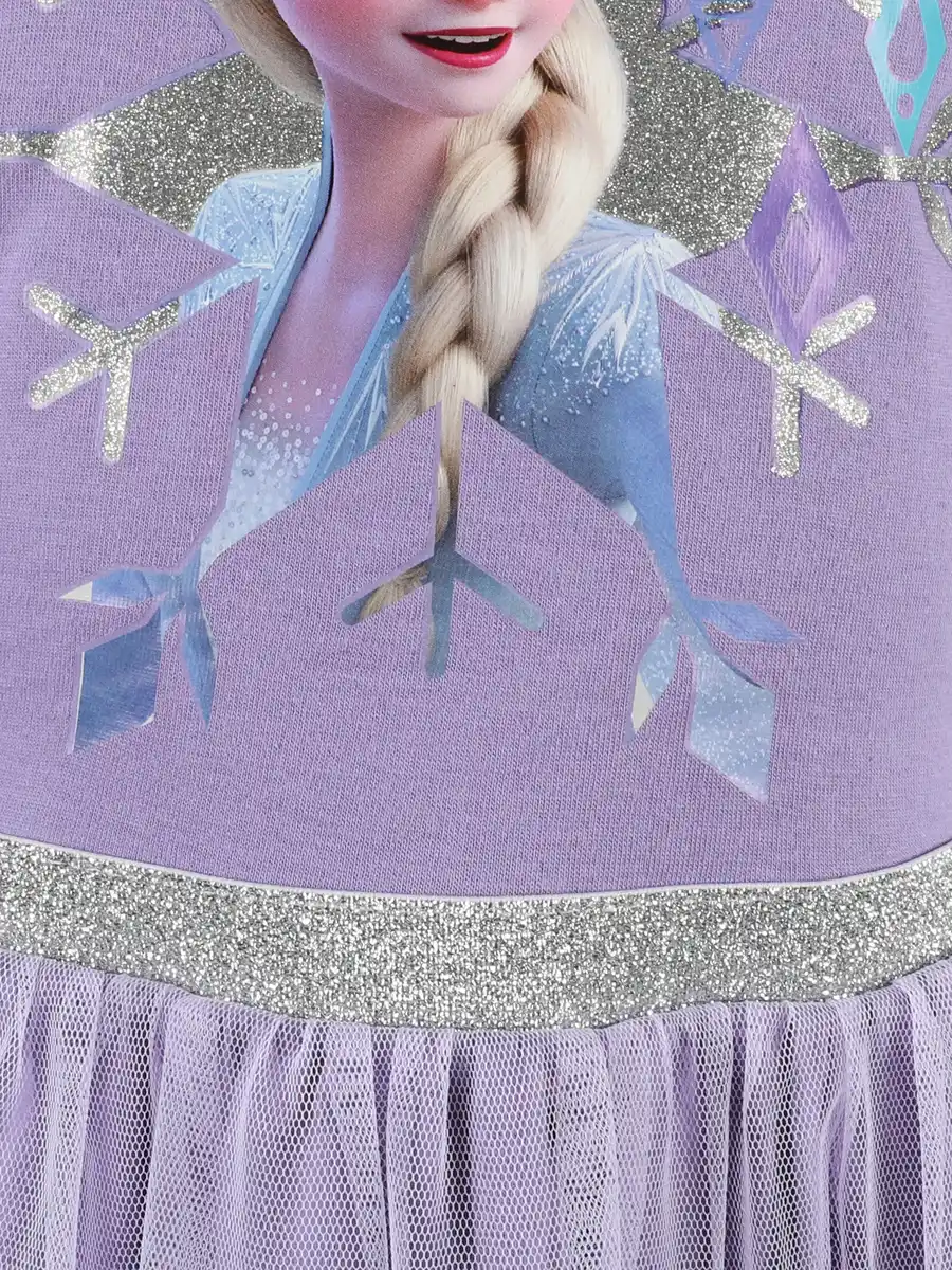 Bild 2 von Mädchen Kleid mit "Frozen" Motiv und Meshrock Lila