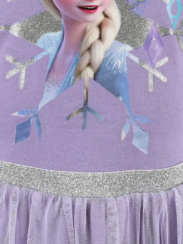 Bild 2 von Mädchen Kleid mit "Frozen" Motiv und Meshrock Lila