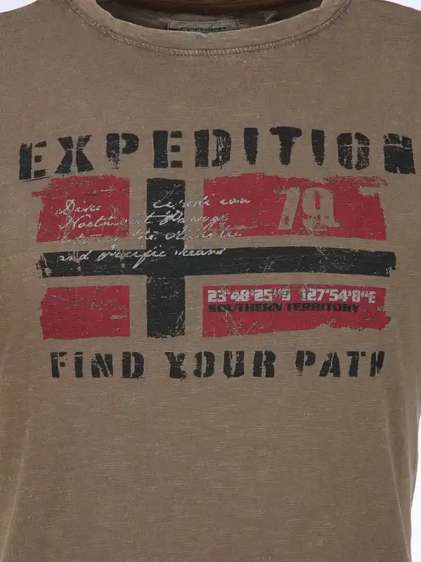 Bild 3 von Herren Shirt mit Frontprint Braun