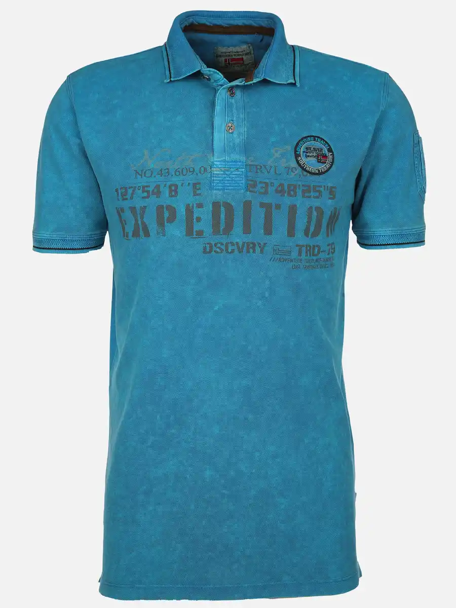 Bild 1 von Herren Poloshirt im Used Look Blau