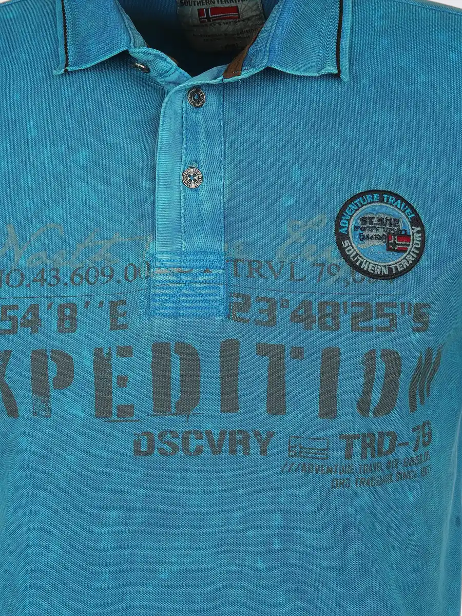 Bild 3 von Herren Poloshirt im Used Look Blau