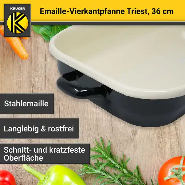 Bild 2 von Emaillierte Vierkantpfanne Triest, 36 x 25 cm