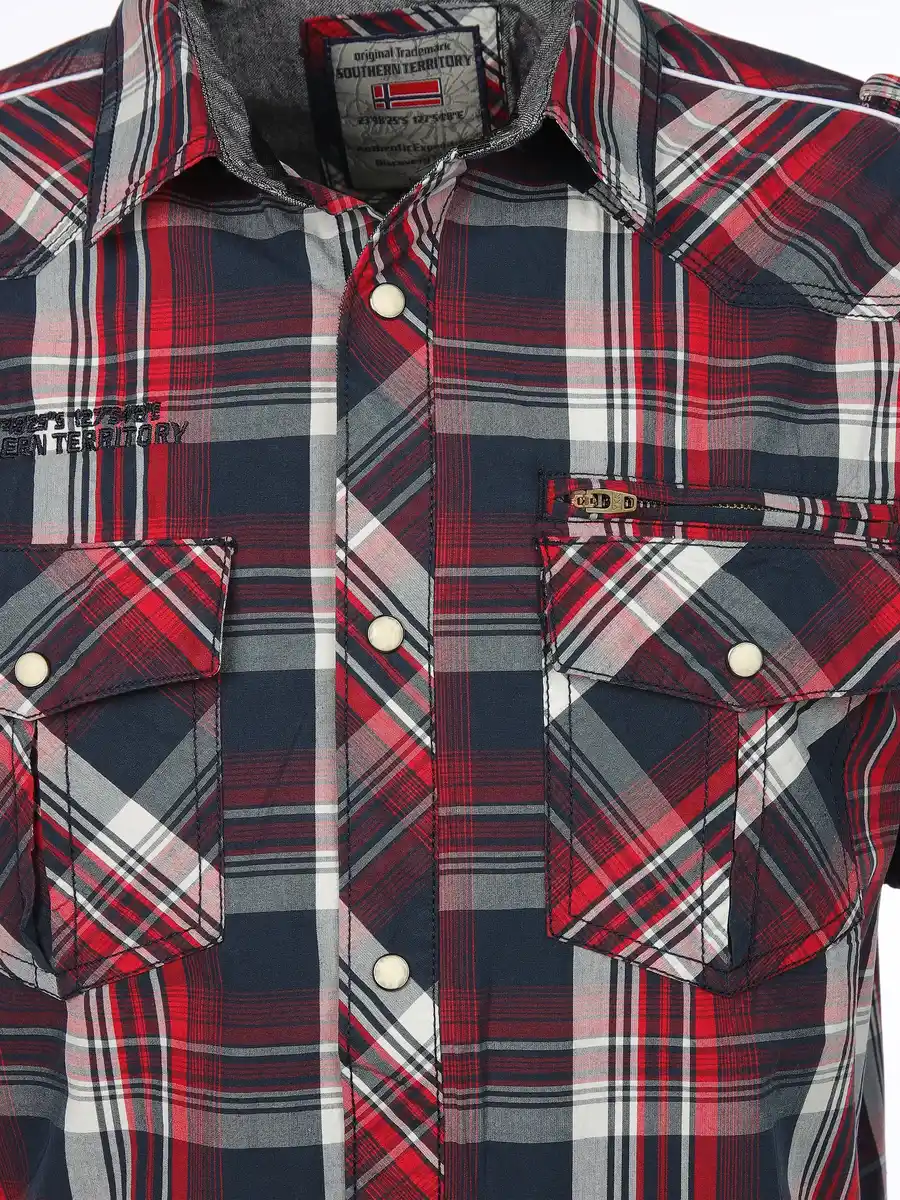 Bild 3 von Herren Freizeithemd mit kurzem Arm Rot