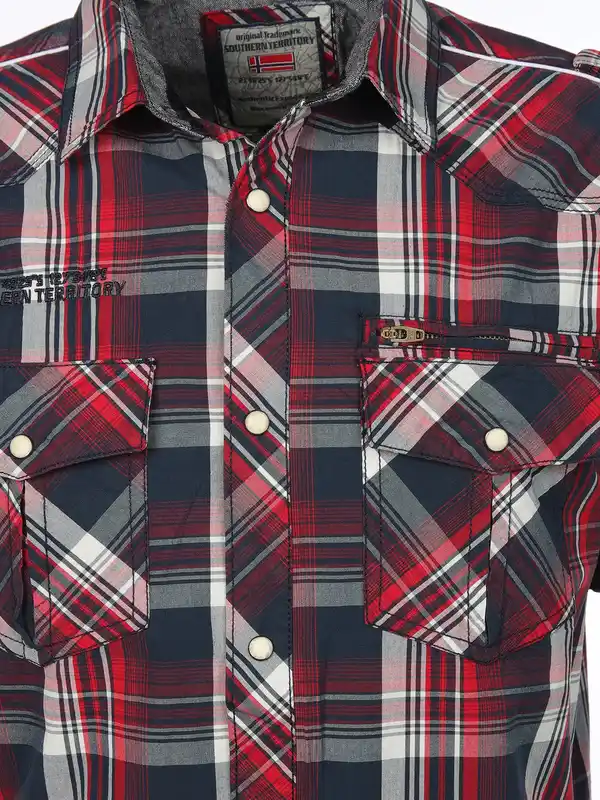 Bild 3 von Herren Freizeithemd mit kurzem Arm Rot