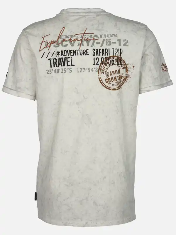 Bild 2 von Herren Henleyshirt mit Front-und Backprint Weiß