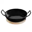 Bild 1 von Emaillierte Schlemmerpfanne mit Holzteller, 20 cm