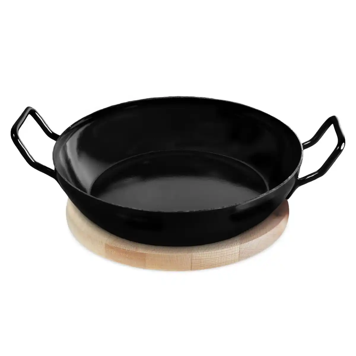 Bild 1 von Emaillierte Schlemmerpfanne mit Holzteller, 20 cm