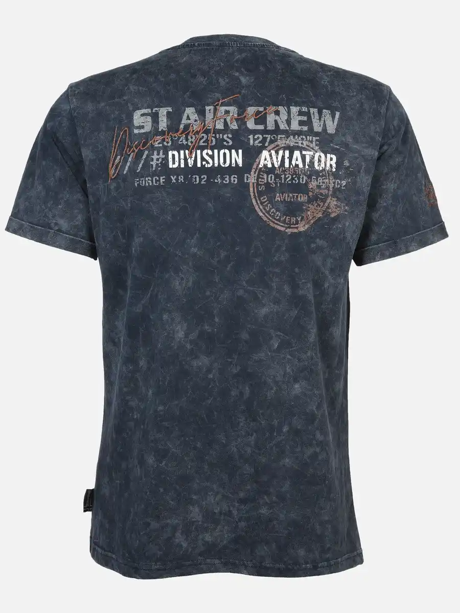 Bild 2 von Herren Henleyshirt mit Print Blau