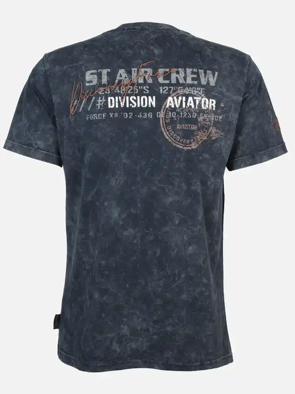 Bild 2 von Herren Henleyshirt mit Print Blau