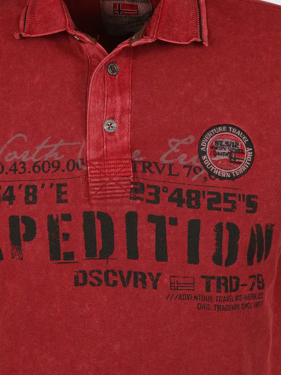 Bild 3 von Herren Poloshirt im Used Look Rot