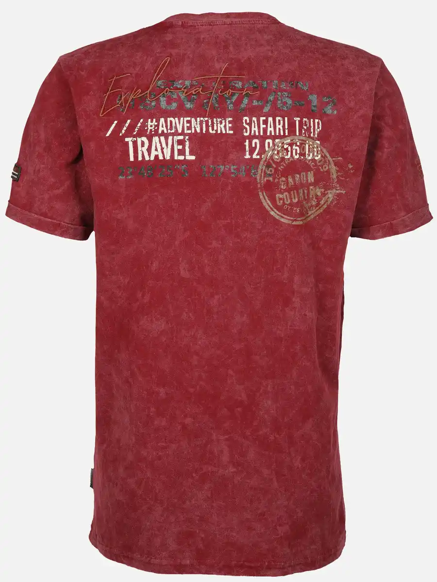 Bild 2 von Herren Henleyshirt mit Front-und Backprint Rot