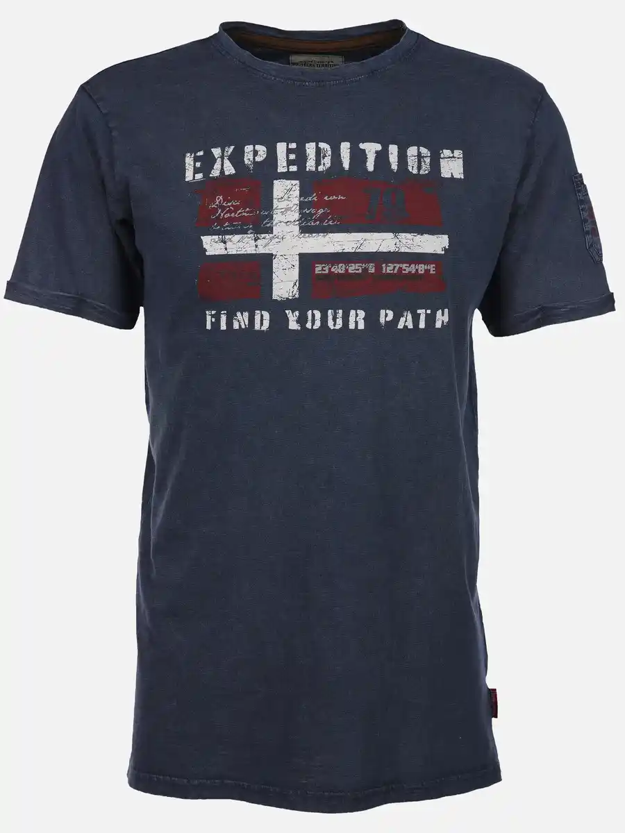 Bild 1 von Herren Shirt mit Frontprint Blau