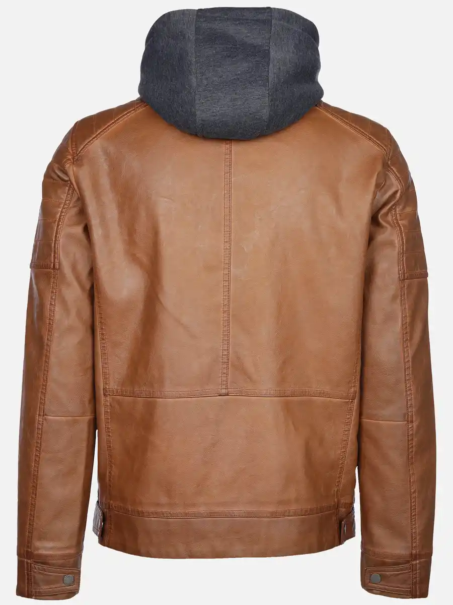 Bild 2 von Herren Bikerjacke mit abnehmbarer Kapuze Braun