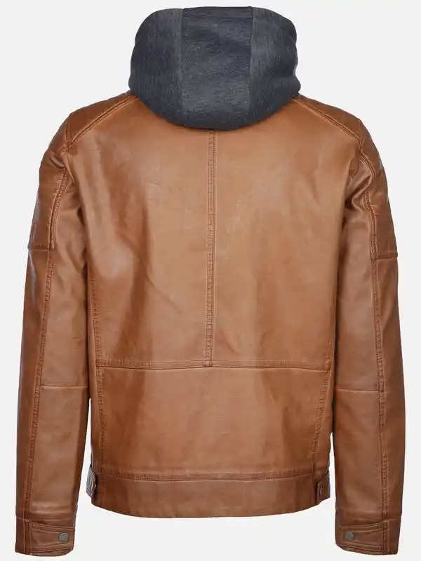 Bild 2 von Herren Bikerjacke mit abnehmbarer Kapuze Braun
